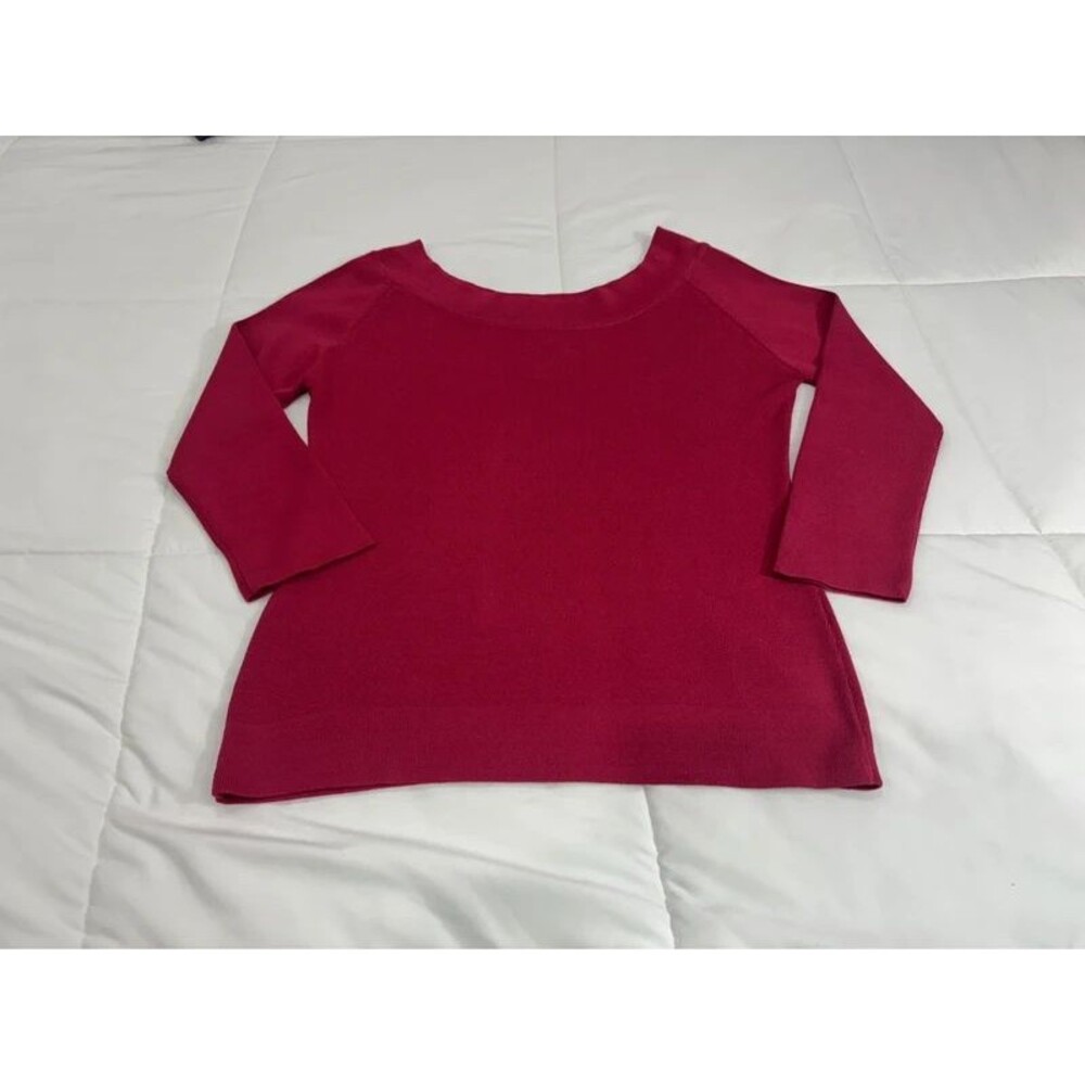 Ladies Vintage Burgundy Medium Joseph A. 3/4 Sleeve Boat Neck